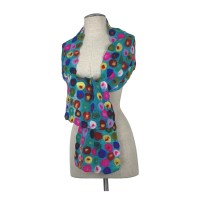 Multi Dotted on Turquoise Scarf